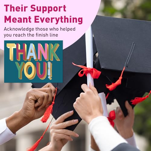 Graduation Gratitude Set of 24 Thank You Cards with Envelopes