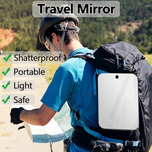 UNBREAKABL MIRO Silver 8x6 Inch Fogless Shower Mirrors 2 Pack - Unbreakable Plexiglass Wall & Travel Mirrors