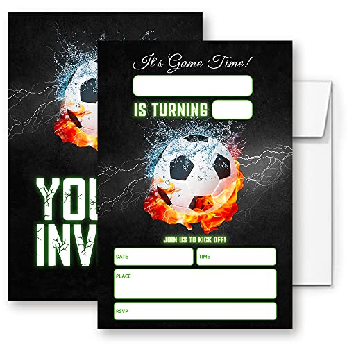 Football Birthday Invitation Cards - 20 Pack, 4x6 Inches