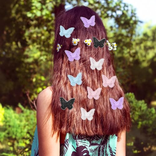 20Pcs Lace Embroidery Butterfly Hair Clips Wedding Bow Pins 5 Colors