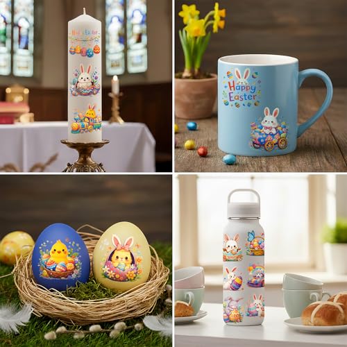 AIRNOGO Easter Temporary Tattoos for Kids 60 Pcs Basket Stuffers