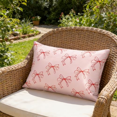 Queen Size Satin Pillowcase with Bow Print | Cooling Silk Pillow Cover