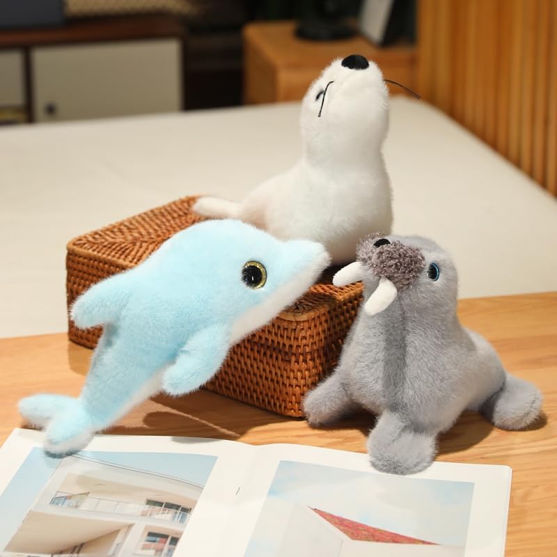 Dolphin Plush Toy - Cute 9-Inch Stuffed Animal Pillow Gift