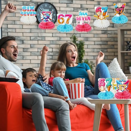 Mooliwe 12 Pcs Ice Cream Honeycomb Table Centerpieces for Sports Parties