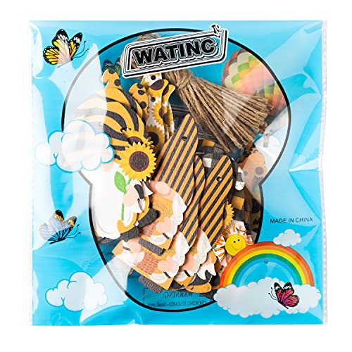 WATINC 25 Pack Bee Gnome Wooden Ornaments for Summer Decor