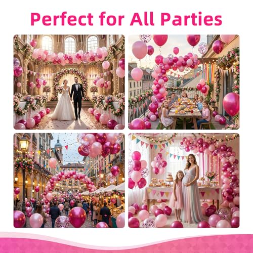 80pcs Pink Balloons - 12 Inch Party Decorations for Events