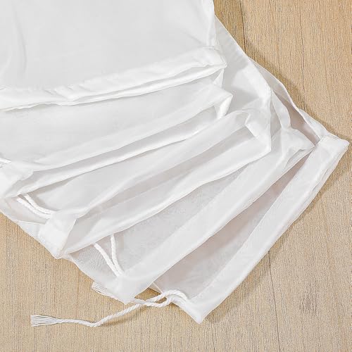 12 Pack Nylon Straining Bags for Juicing, Nut Milk & Wine