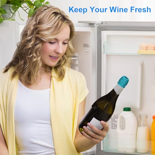 6 Pack Silicone Wine Stoppers by Brusoon - Leak-Proof Seal