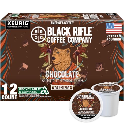 Black Rifle Coffee Medium Roast K-Cup Pods - Chocolate Flavor, 12 Count