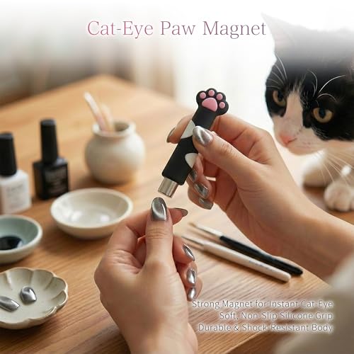 Cat Eye Gel Nail Magnet Stick - Cute Paw Tool with Heart & Bunny Tips