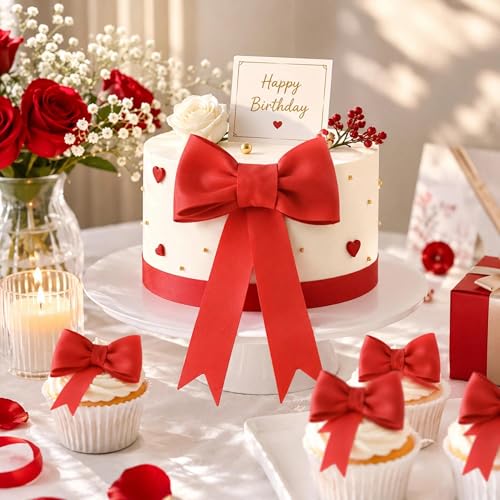 Oversized Red EVA Foam Bow Cake Topper for Birthdays & Parties