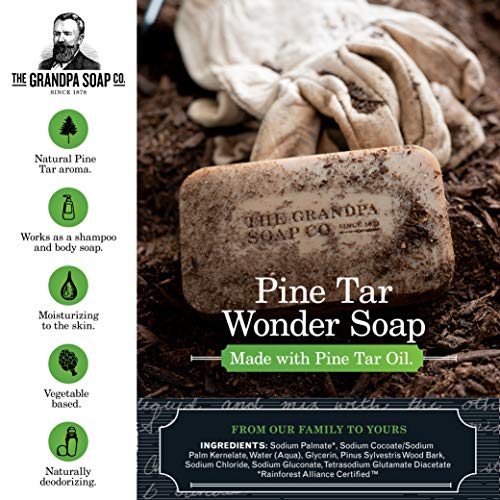 Grandpa's Pine Tar Soap - Medium Size 3.25 oz Natural Bar Soap