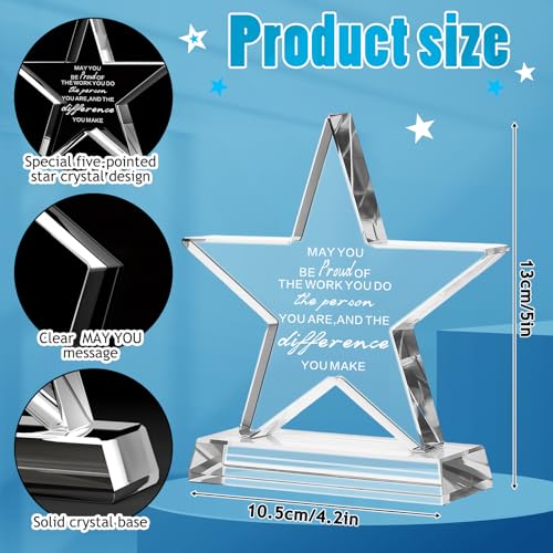 Wesiti Employee Appreciation Award Crystal Trophy - May You Be Proud of the Work You Do - 4 Pack, 5 Inches