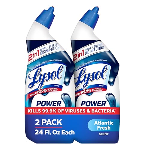 Lysol Toilet Bowl Cleaner Clinging Gel, 24 oz, 2 Pack - Disinfecting & Deodorizing