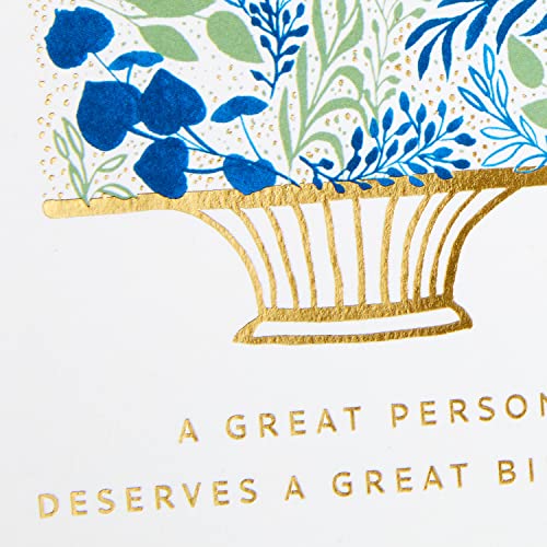 Hallmark Signature Birthday Card - Great Person Design with Gold Foil