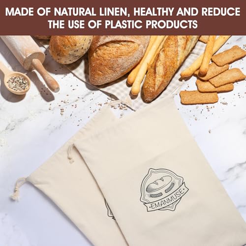 2 Pack Linen Bread Bags for Sourdough - TPU Lined Freshness
