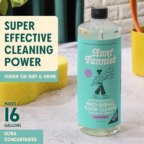 Aunt Fannie's Lavender Vinegar Floor Cleaner 32 Fl Oz Pack of 1 - Natural, Concentrated, Pet & People Safe