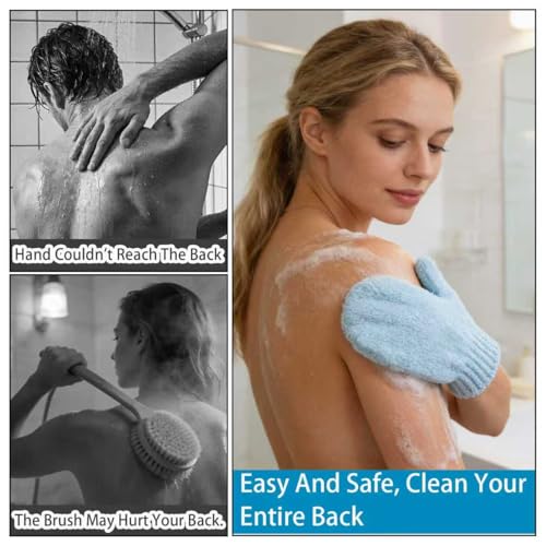 Apexrich Exfoliating Shower Gloves 8-Pack Bath Mitts for Dead Skin