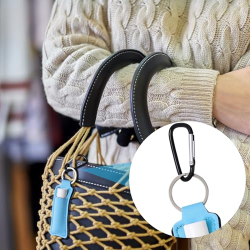 BEIQIYA Neoprene Lip Balm Holder Keychain with Metal Clip