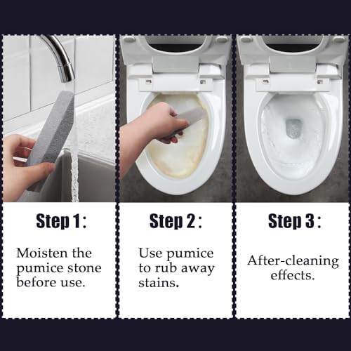 6 Pack Pumice Stones for Toilet, Kitchen & Surface Cleaning - Heavy Duty Natural Abrasive Tool