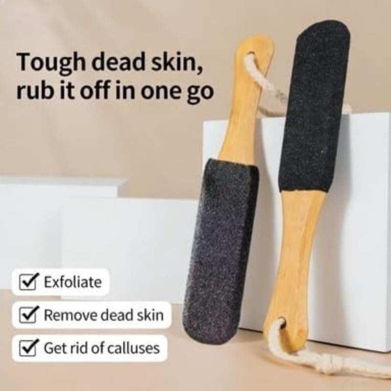 Wooden Foot File and Pumice Stone Callus Remover for Cracked Heels