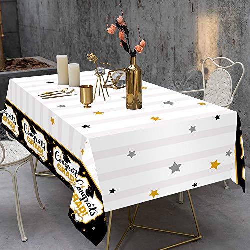 Graduation Tablecloths Set - 3pcs Waterproof 54"x72" Party Decor