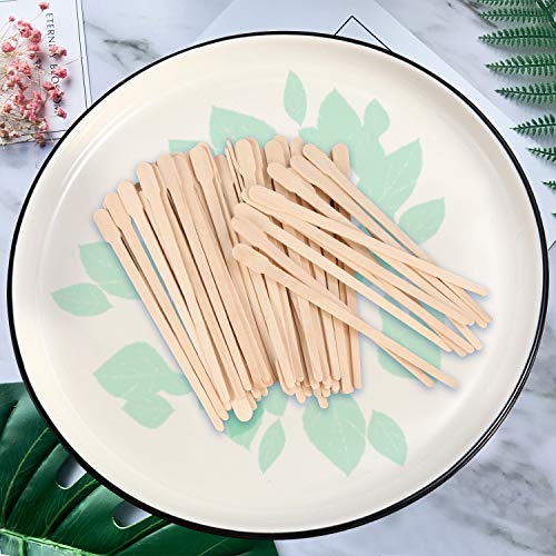 JANYUN 200 Pcs Wooden Eyebrow Waxing Sticks 3.5 Inch Birch Applicators