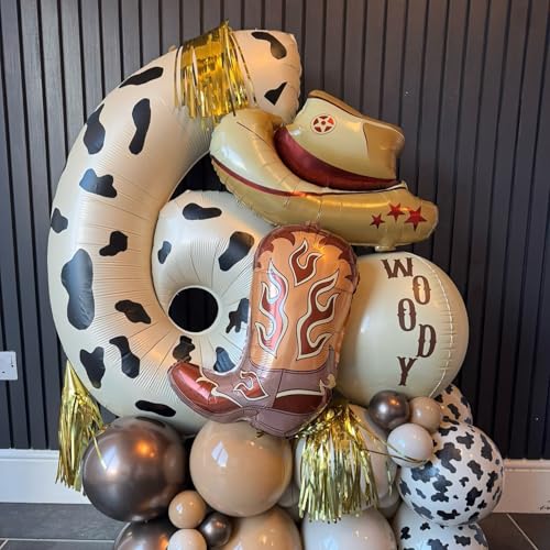 Western Cowboy Balloons - 8PCS Cowgirl Hat & Boot Foil Party Decor