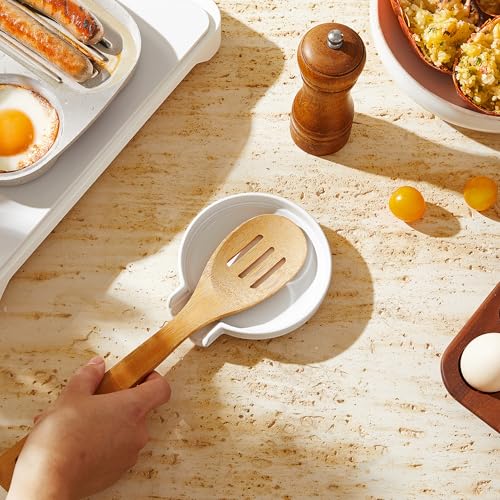 GIROFLIER Ceramic Spoon Rest - Heat-Resistant Utensil Holder
