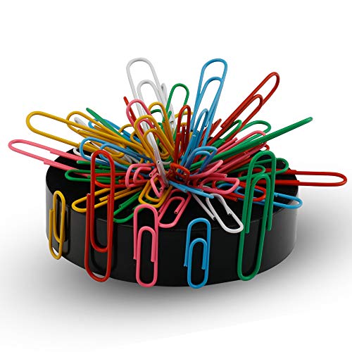Awsaccy Magnetic Paper Clip Holder - Black Desk Organizer with 160 Clips