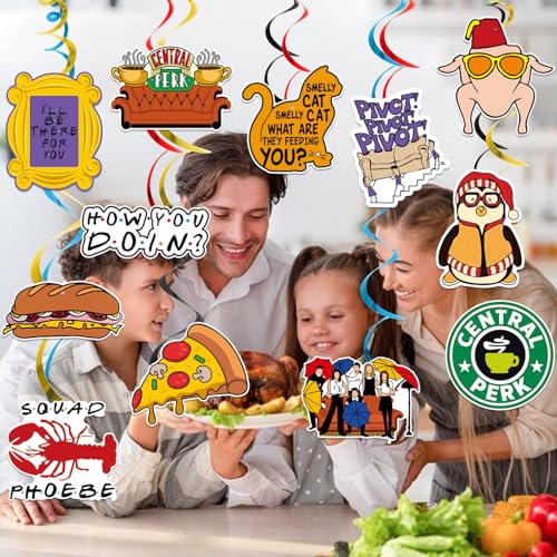 12Pcs Friends TV Show Hanging Party Decorations Swirls for Birthday Bachelorette