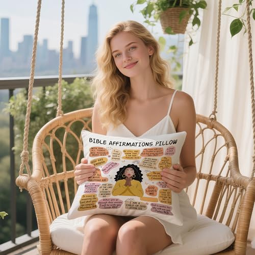Forest Charger Bible Pillow Cover 18x18 - Christian Prayer Scripture Pillowcase, White Jesus-07