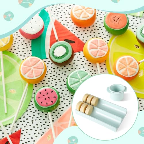 MITCHENIFY Round Cake Pop Mold and Tray Set - Mint 1.73-Inch Cutter