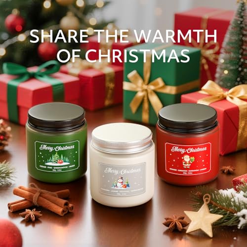 NORVENCE Christmas Scented Candle Set - Red & Green, 7 oz Each, Holiday Gift