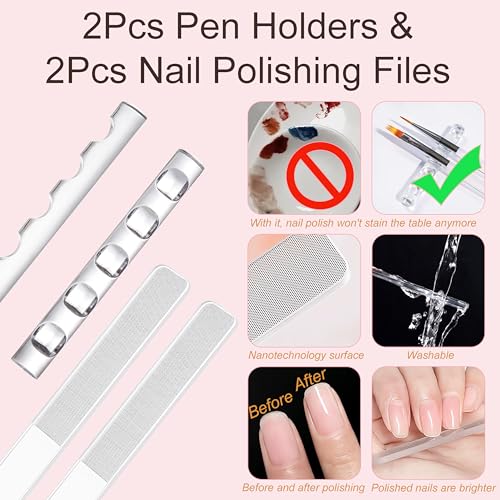 MYR 34-Piece Nail Art Brush Set and Design Kit with Dotting Tools