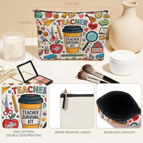 Teacher Makeup Bag Waterproof Travel Cosmetic Pouch Appreciation Gift