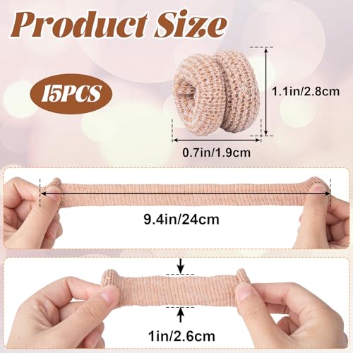 15pcs Cotton Finger Cots, Anti-Slip Elastic Finger Sleeve, Breathable Finger Protectors for Construction Gardening Kitchen Carving- Skin Color