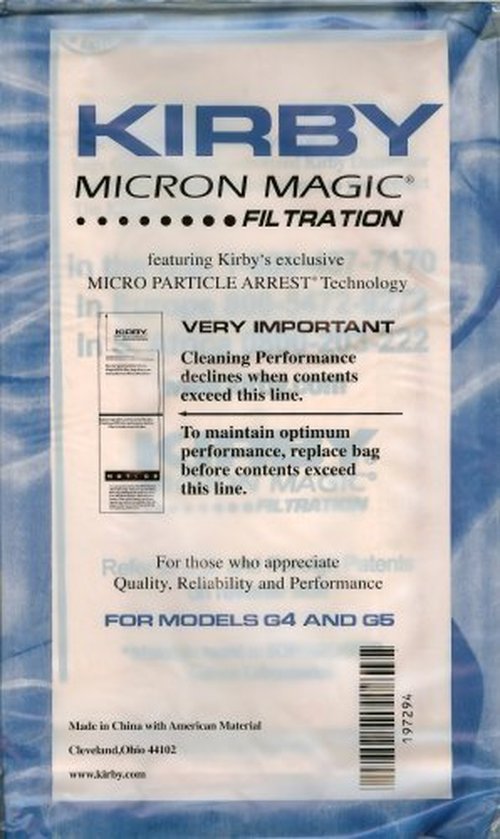 Kirby G4 and G5 Micron Magic Vacuum Bags 3 pk. by Kirby