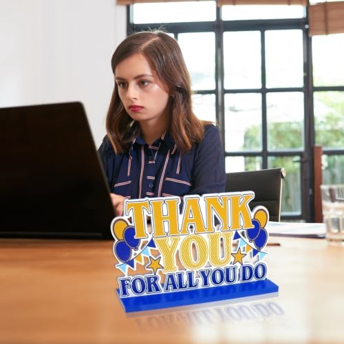 Employee Appreciation Wooden Table Sign Centerpiece, 4.7x8.7 inch, 4-Pack