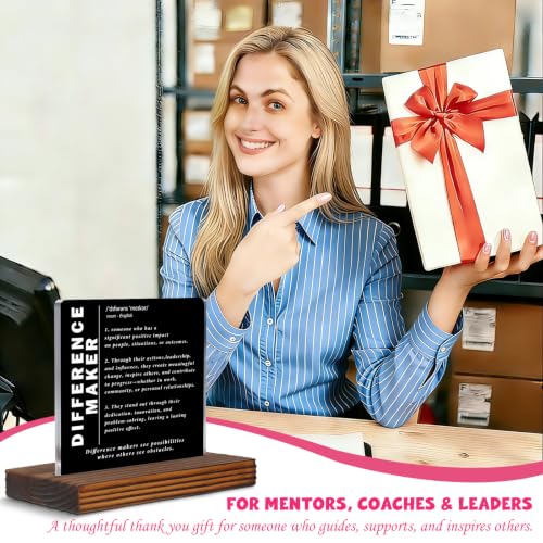 Mentor Coach Appreciation Gift Acrylic Desk Plaque with Wood Stand