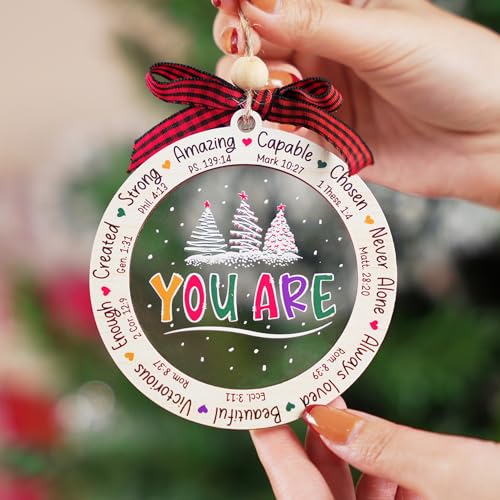Christian Christmas Ornament Religious Gifts for Women - Bible Verse 2 Variation