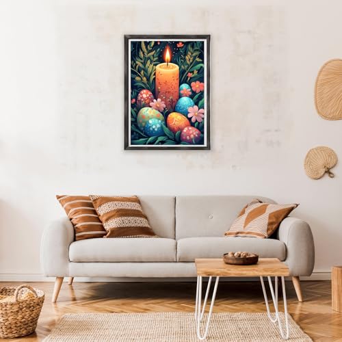 NAIMOER Easter Diamond Art Kit 5D Easter Egg Gem Painting 12x16 Inch