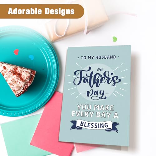 Cute Father's Day Card for Husband - 8x5 inches, Dual Page Design