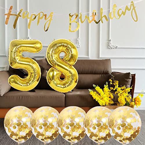 Gold 60th Birthday Decoration Kit with Banner & Balloons