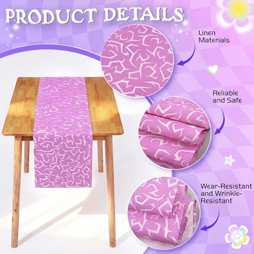Kpop Table Runner 12x72 Inch - Purple Lightning Design