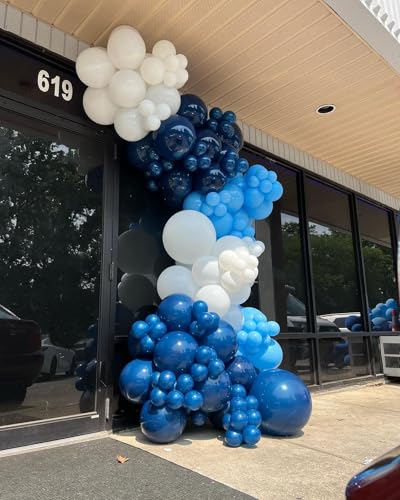 Blue Balloon Arch Kit - 102pcs Royal, Pastel & Metallic Blue Balloons