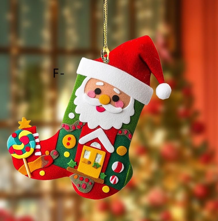 Cute Acrylic Christmas Tree Ornaments Set - 6 Unique Designs