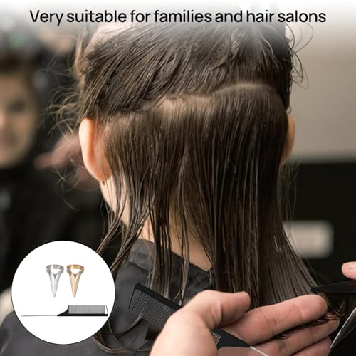 Hair Braiding Tool Set with 8 Alloy Parting Rings and Rat Tail Comb