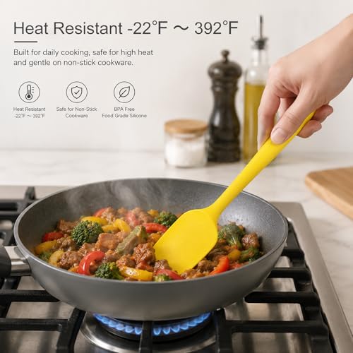 LeviLevo 6-Piece Seamless Silicone Spatula Set - Heat Resistant & Nonstick