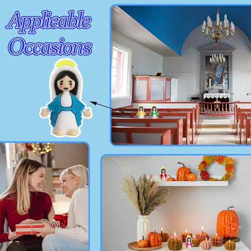 Blue Virgin Mary Figurines 20 Pcs Religious Egg Hunt Decoration Kids Gift
